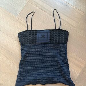 CHANEL Black Textured Camisole Top